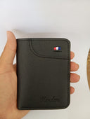 Slim black leather wallet with stylish design