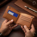 Stylish bifold wallet for men with gift box
