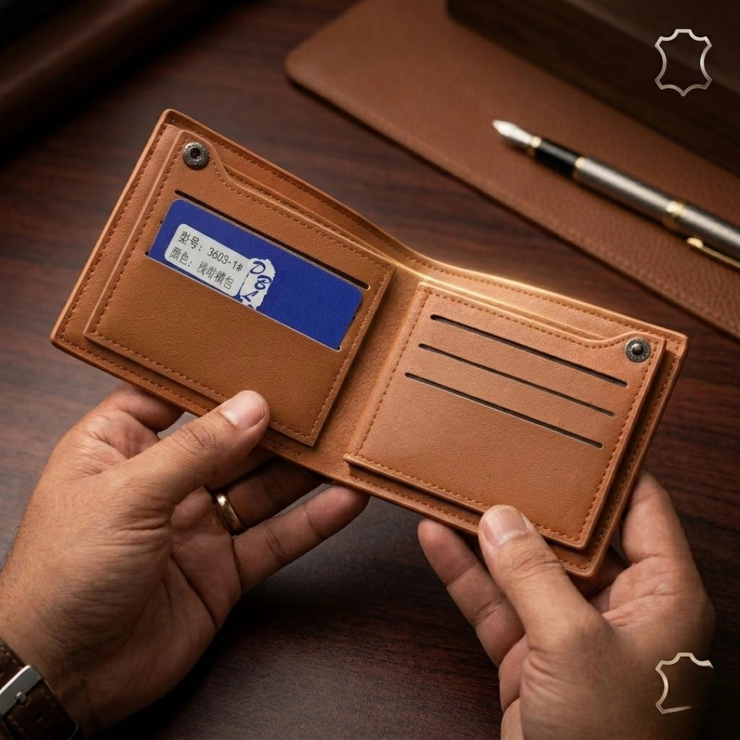 Stylish bifold wallet for men with gift box