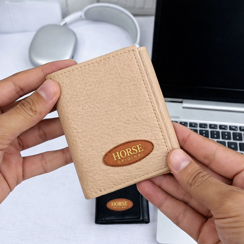 Tri-fold wallet with zipper pocket for men and women