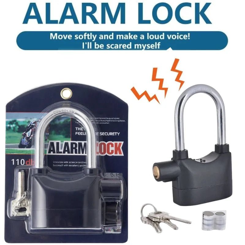 Waterproof alarm padlock with built-in siren security system