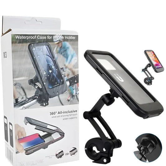 Waterproof motorcycle phone mount with 360 degree rotation