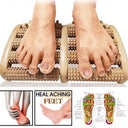 Wooden foot roller massager for natural foot relaxation