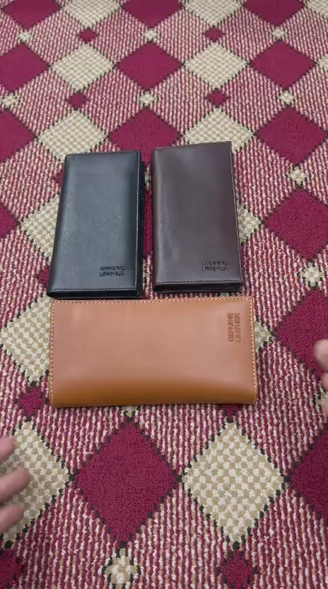Genuine leather wallet for travel and daily use