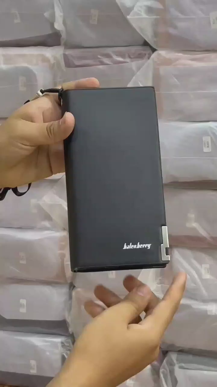 Long wallet with wrist strap and card organizer